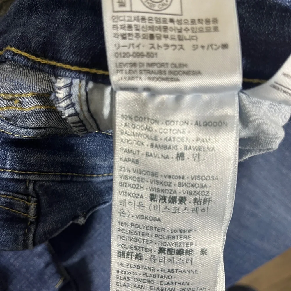 Levis 711 Skinny Ankle Jeans Dark Wash Blue Mid Rise‎ Stretch Denim 27 AP315